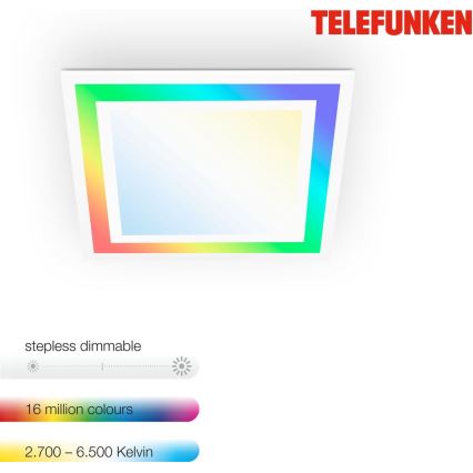 Telefunken 318806TF - LED RGBW Prigušiva stropna svjetiljka LED/24W/230V 3000-6500K + daljinski upravljač