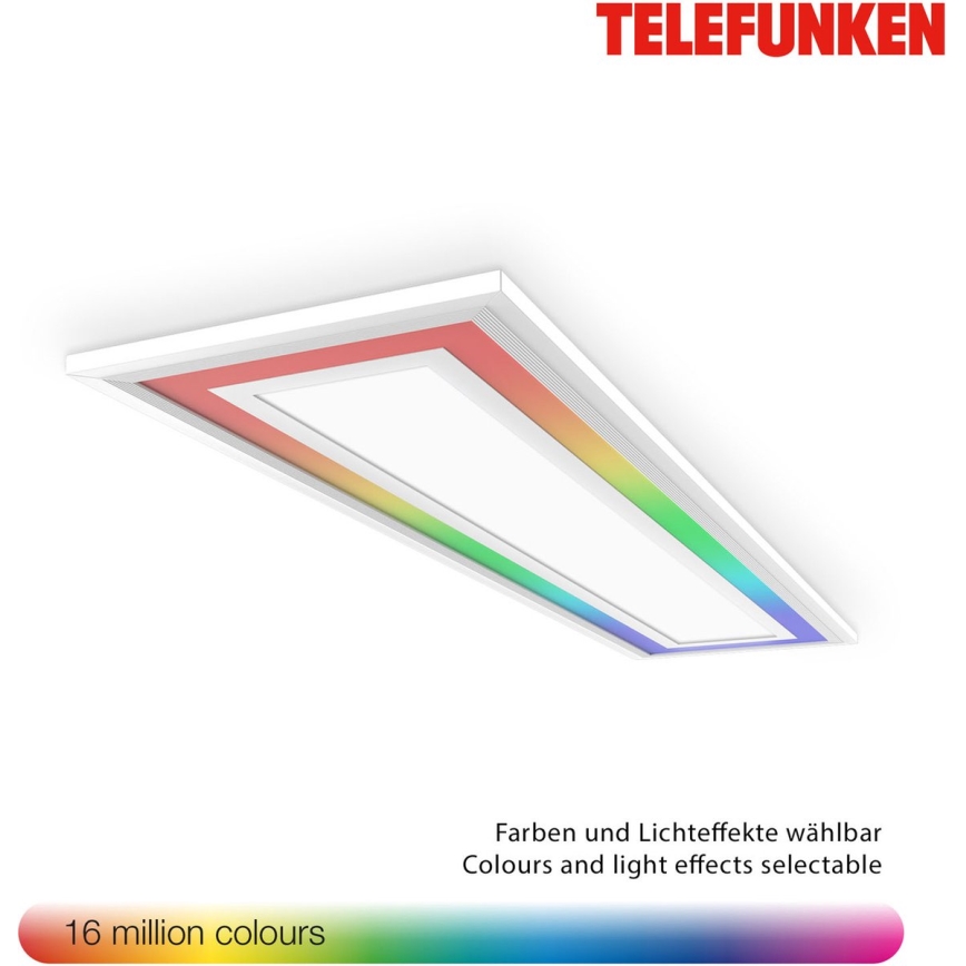 Telefunken 318906TF - LED RGBW prigušivo stropno svjetlo LED/24W/230V 3000-6500K 25x100 cm + daljinski upravljač