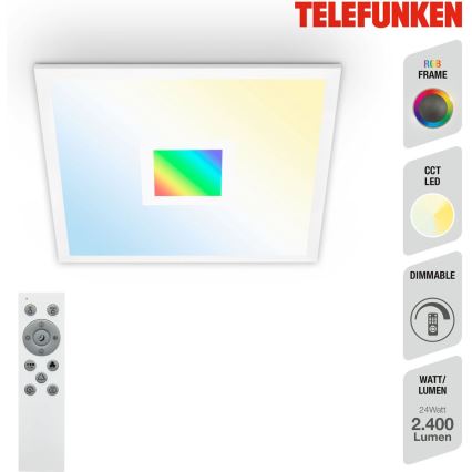 Telefunken 319106TF - LED RGBW Prigušiva stropna svjetiljka LED/24W/230V 2700-6500K bijela + daljinski upravljač