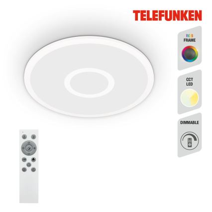 Telefunken 319306TF - LED RGBW Prigušiva svjetiljka LED/22W/230V 2700-6500K + daljinski upravljač