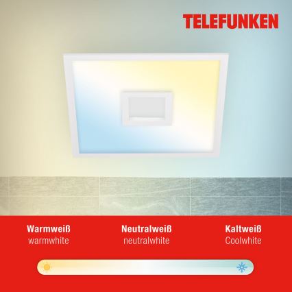 Telefunken 319506TF - LED RGBW Prigušiva stropna svjetiljka LED/36W/230V 2700-6500K bijela + daljinski upravljač