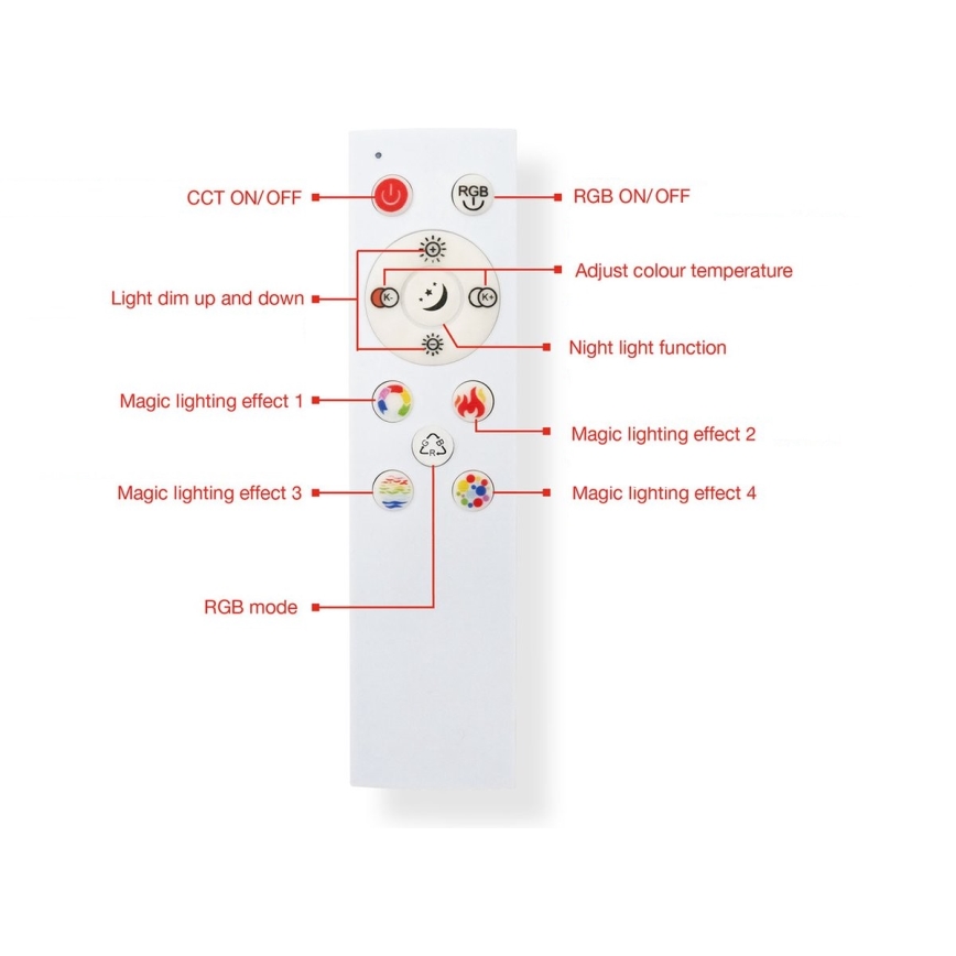 Telefunken 319704TF - LED RGB Prigušiva stropna svjetiljka LED/24W/230V 3000-6500K + daljinski upravljač