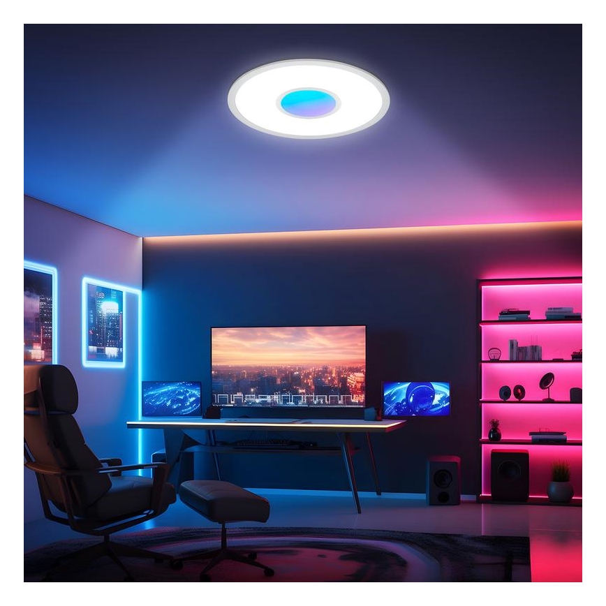 Telefunken 320104TF - LED RGBW prigušiva stropna svjetiljka LED/21W/230V 3000-6500K Ø 45 cm + daljinski upravljač