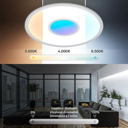 Telefunken 320104TF - LED RGBW prigušiva stropna svjetiljka LED/21W/230V 3000-6500K Ø 45 cm + daljinski upravljač