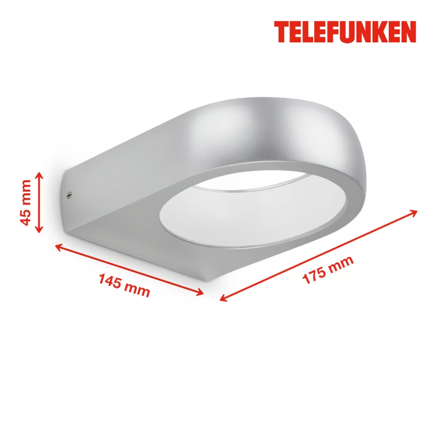 Telefunken 320204TF - LED vanjska zidna svjetiljka LED/6,5W/230V IP44 matni krom
