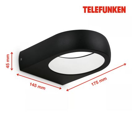 Telefunken 320205TF - vanjsko zidno LED svjetlo LED/7,5W/230V IP44 crno