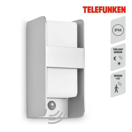 Telefunken 321104TF - Vanjska zidna svjetiljka sa senzorom 1xE27/12W/230V IP44 bijela