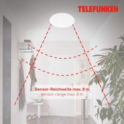 Telefunken 601306TF - LED stropna svjetiljka za kupaonicu s senzorom LED/20W/230V IP44 promjer 40 cm