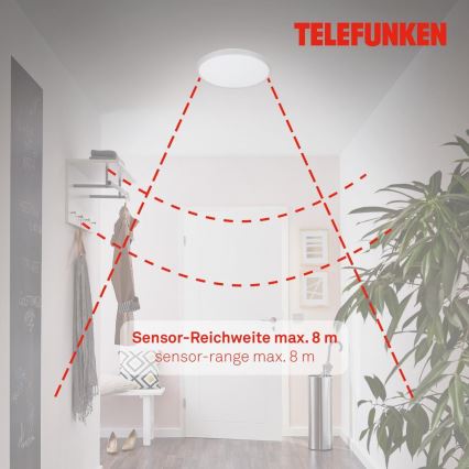 Telefunken 601604TF - LED Stropna svjetiljka za kupaonicu sa senzorom LED/12W/230V IP44 pr. 29 cm