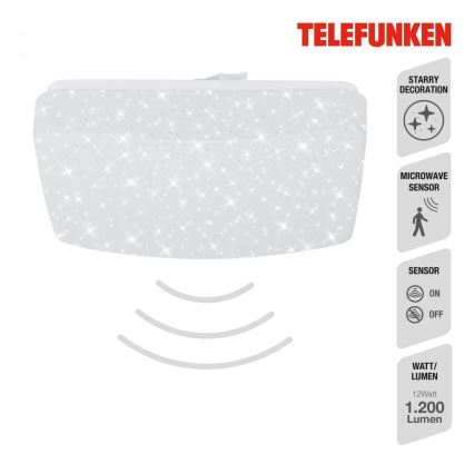 Telefunken 601906TF - LED Stropna svjetiljka sa senzorom LED/12W/230V 4000K