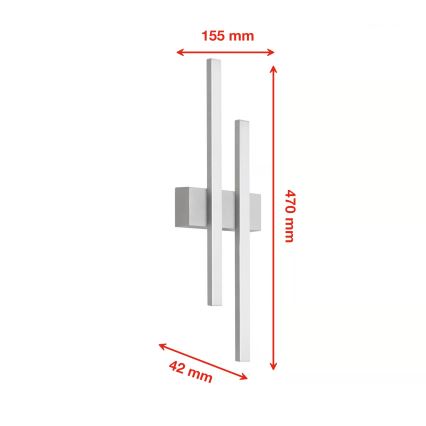 Telefunken - LED vanjsko zidno svjetlo 2xLED/4W/230V 4000K IP44 srebrno