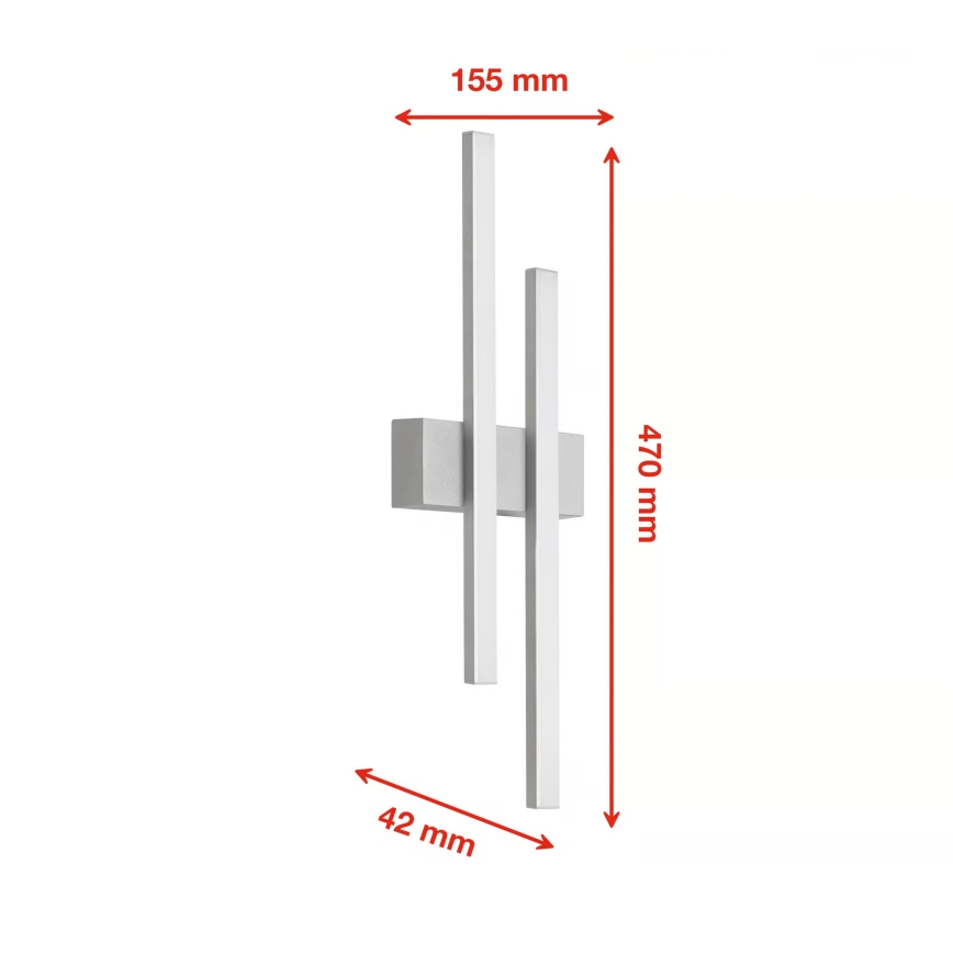 Telefunken - LED vanjsko zidno svjetlo 2xLED/4W/230V 4000K IP44 srebrno