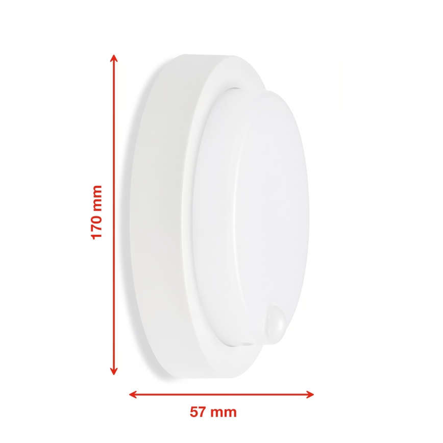 Telefunken - LED vanjsko zidno svjetlo sa senzorom sumraka i pokreta LED/12W/230V IP44 bijelo