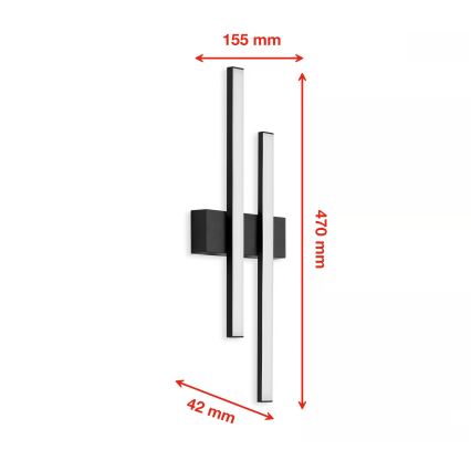 Telefunken - LED vanjsko zidno svjetlo 2xLED/4W/230V 4000K IP44 crno