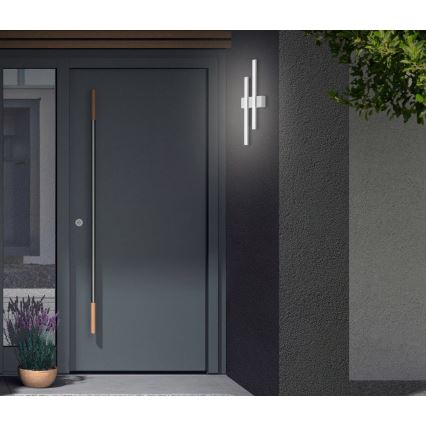 Telefunken - LED vanjsko zidno svjetlo 2xLED/4W/230V IP44 srebrna