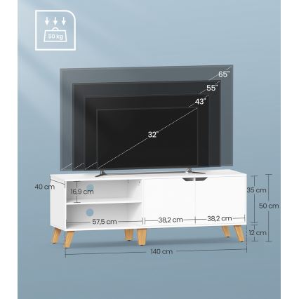 Televizijski stolić BASTOR bijeli