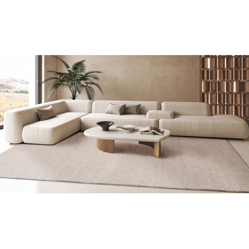 Tepih FIR WOOL 120x170 cm 2600 g/m2 krem/prirodna