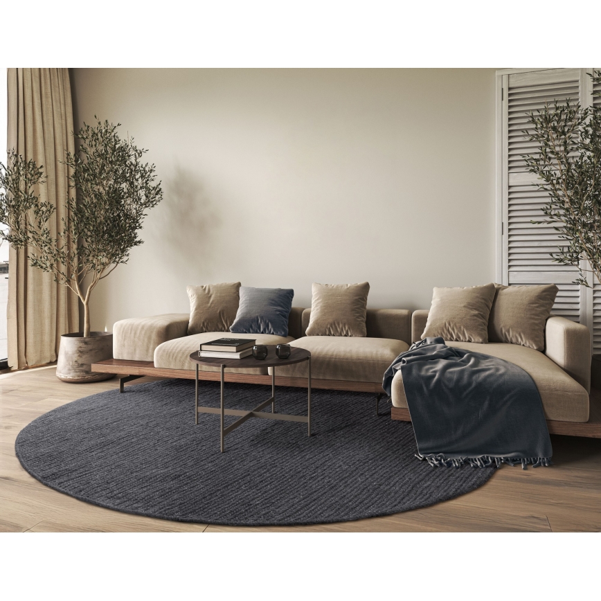 Tepih FIR WOOL 160 cm 2600 g/m2 antracit/prirodan