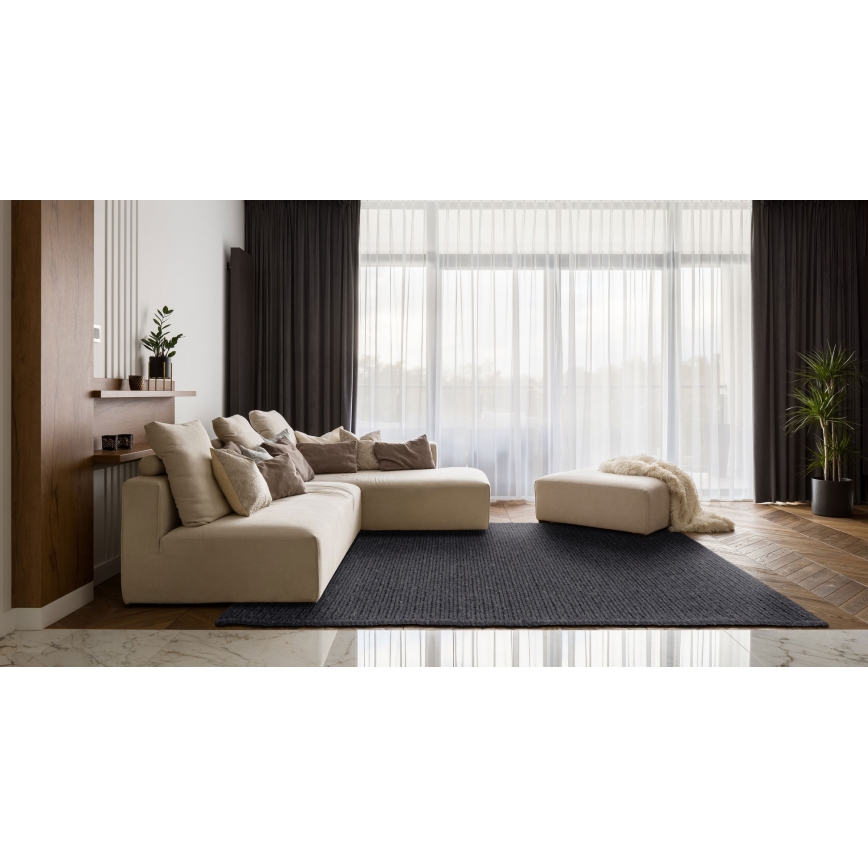 Tepih FIR WOOL 160x230 cm, 2600 g/m², antracit/prirodna boja