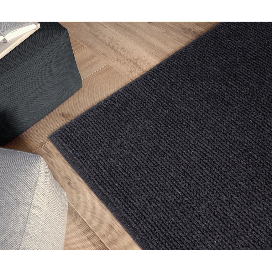 Tepih FIR WOOL 160x230 cm, 2600 g/m², antracit/prirodna boja