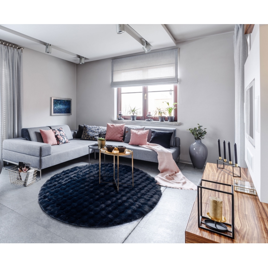 Tepih RABBIT BUBBLE 160 cm tamnoplava