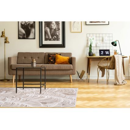 Tepih SALAMANCA 67x120 cm bež/bijela/listasti uzorak