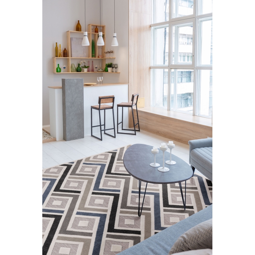 Tepih SHIFT 160x220 cm sivi/plavi