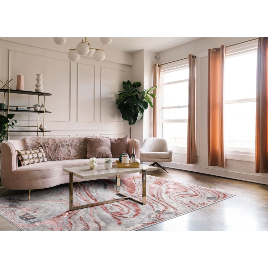 Tepih STONE 120x160 cm roza/siva