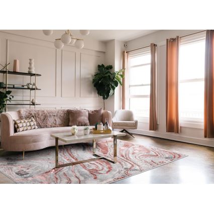 Tepih STONE 80x140 cm ružičasta/siva