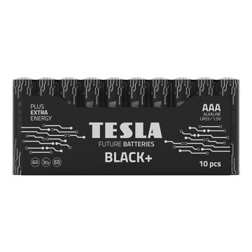 Tesla baterije - 10 komada alkalnih baterija AAA BLACK+ 1,5V 1200 mAh