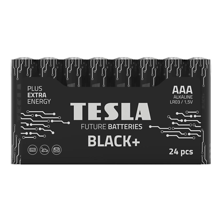 Tesla baterije - 24 komada alkalnih baterija AAA BLACK+ 1,5V 1200 mAh