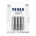 Tesla baterije - 4 komada alkalne baterije AAA SILVER+ 1,5V 1300 mAh