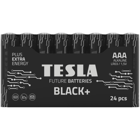 Tesla Batteries - 24 kom Alkalna baterija AAA BLACK+ 1,5V