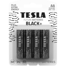 Tesla Batteries - 4 kom Alkalna baterija AA BLACK+ 1,5V