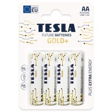 Tesla Batteries - 4 kom Alkalna baterija AA GOLD+ 1,5V