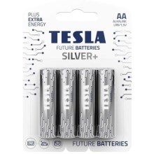 Tesla Batteries - 4 kom Alkalna baterija AA SILVER+ 1,5V
