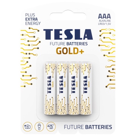 Tesla Batteries - 4 kom Alkalna baterija AAA GOLD+ 1,5V