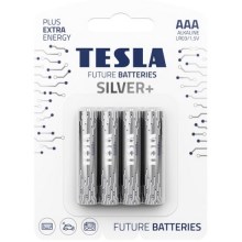 Tesla Batteries - 4 kom Alkalna baterija AAA SILVER+ 1,5V