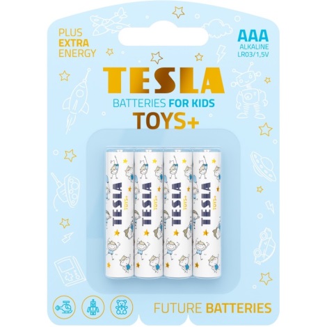 Tesla Batteries - 4 kom Alkalna baterija AAA TOYS+ 1,5V