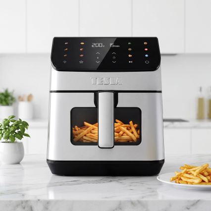 TESLA Electronics AirCook - Friteza na vrući zrak 6,5 l 2100W/230V matirani krom/crna