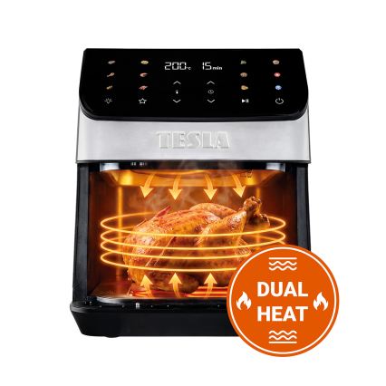 TESLA Electronics AirCook - Friteza na vrući zrak 6,5 l 2100W/230V matirani krom/crna