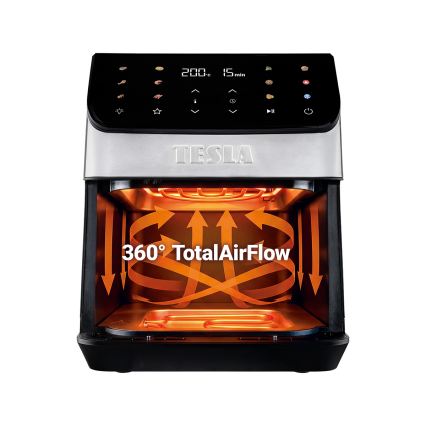 TESLA Electronics AirCook - Friteza na vrući zrak 6,5 l 2100W/230V matirani krom/crna