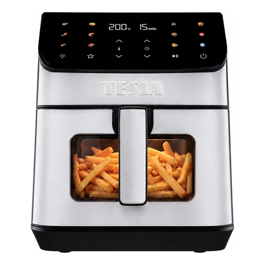 TESLA Electronics AirCook - Friteza na vrući zrak 6,5 l 2100W/230V matirani krom/crna
