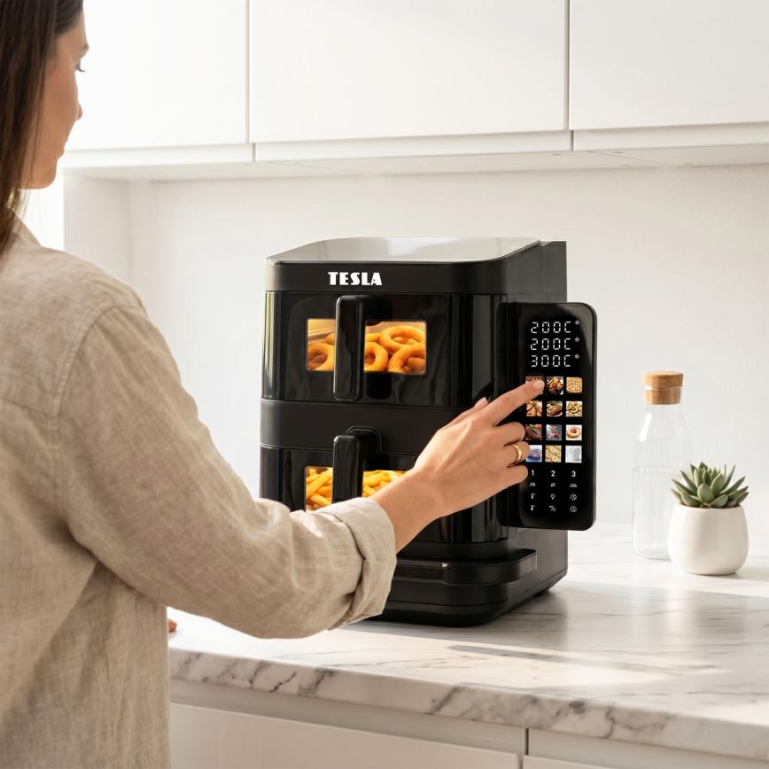 TESLA Electronics AirCook - Friteza na vrući zrak s trima zonama 14,5 l 2800W/230V crna