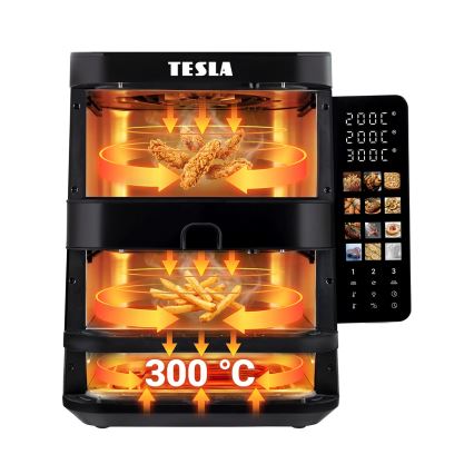 TESLA Electronics AirCook - Friteza na vrući zrak s trima zonama 14,5 l 2800W/230V crna