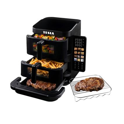TESLA Electronics AirCook - Friteza na vrući zrak s trima zonama 14,5 l 2800W/230V crna