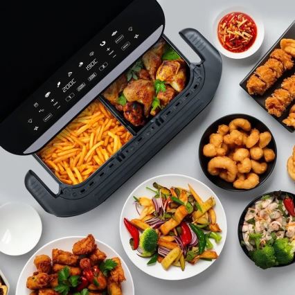 TESLA Electronics AirCook - Multifunkcionalna dvostruka digitalna friteza s toplim zrakom 10 l 2400W/230V