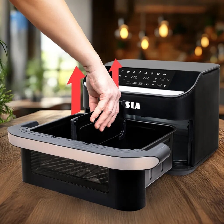 TESLA Electronics AirCook - Multifunkcionalna dvostruka digitalna friteza s toplim zrakom 10 l 2400W/230V