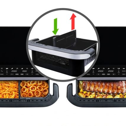 TESLA Electronics AirCook - Multifunkcionalna dvostruka digitalna friteza s toplim zrakom 10 l 2400W/230V