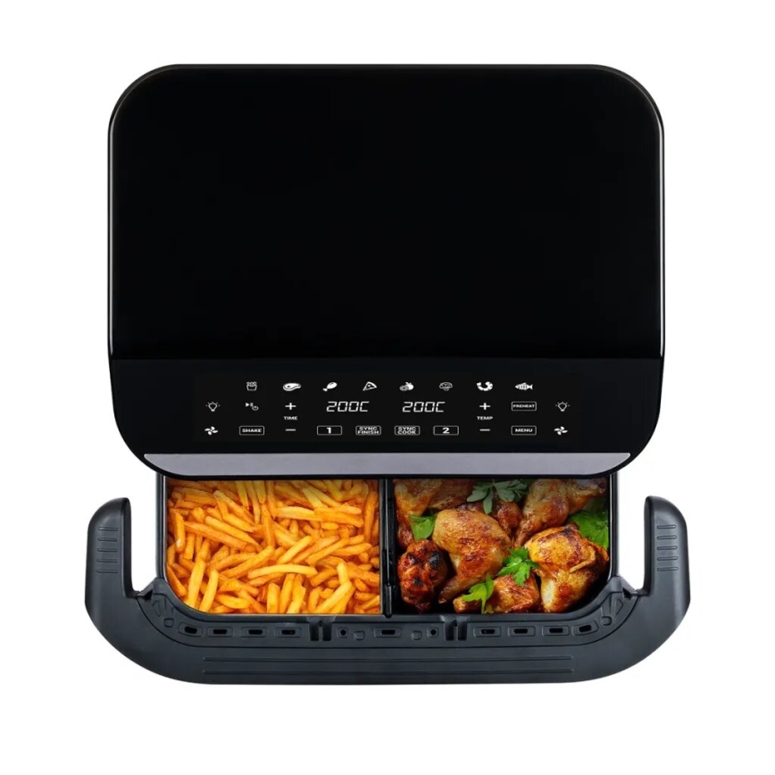 TESLA Electronics AirCook - Multifunkcionalna dvostruka digitalna friteza s toplim zrakom 10 l 2400W/230V